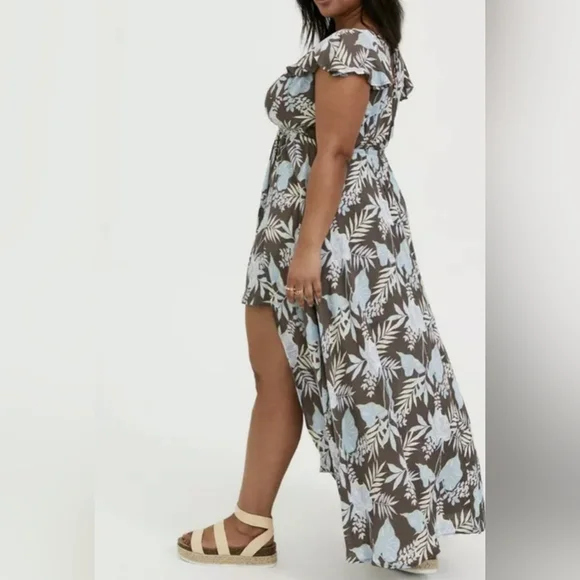 Maxi Gauze Walk-Through Boho Dress Romper Tropical Women's Size 1X - Picture 1 of 14